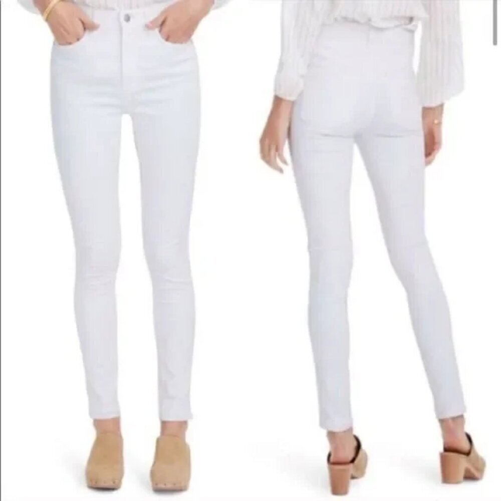 MADEWELL 10” High Rise Skinny White Denim Jeans
